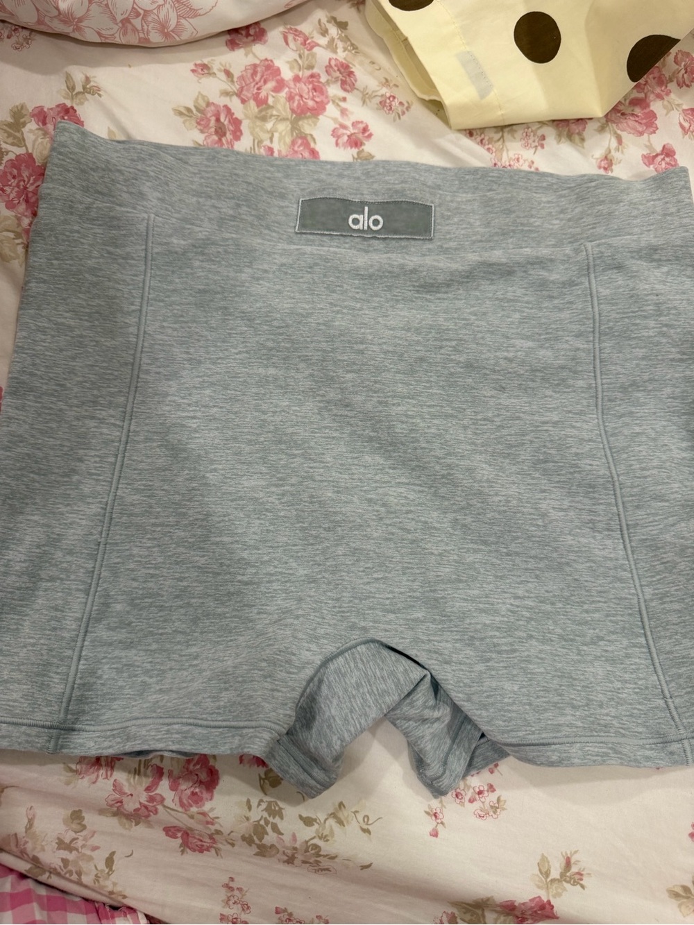 ALO Yoga Light Heather Gray High-Waist Bike Shorts